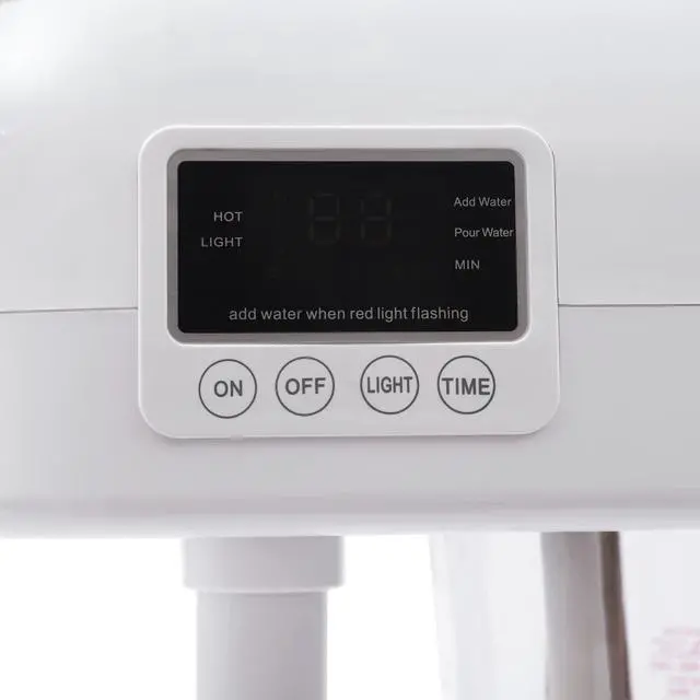 Alt view image 5 of 7 - Professional Facial Steamer, LCD Ozone Standing Esthetician Steamer with Timer Function and Hot Mist, Mobile Adjustable Height Face Steamer for Beauty Stores Home Use Spa Salon (White)
