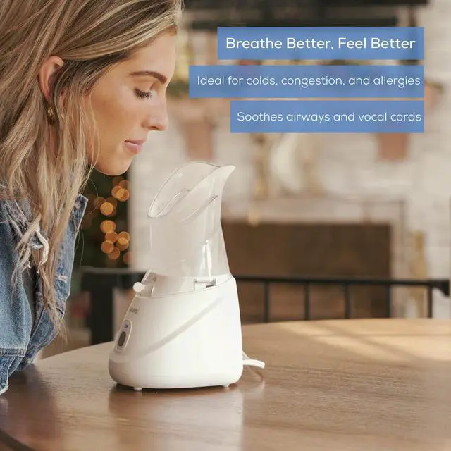 Alt view image 4 of 7 - SI31 Steam Inhaler for Drug-Free Cough & Cold Sinus Relief, Naturally Soothes Nasal & Throat Passages, with Universal Mask & Variable Steam Control, FSA/HSA Eligible