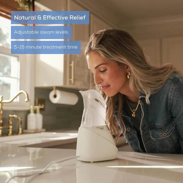 Alt view image 6 of 7 - SI31 Steam Inhaler for Drug-Free Cough & Cold Sinus Relief, Naturally Soothes Nasal & Throat Passages, with Universal Mask & Variable Steam Control, FSA/HSA Eligible