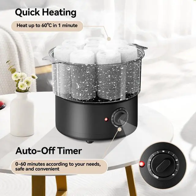 Alt view image 2 of 7 - Mini Hot Towel Warmer - 1 min Steam & 60 in 20mins, Towel Steamer for Facials/Barber/Massage, Portable 2.4lbs Small Heater for Home Spa/Bathroom/Light Salon Use (Black-X-Small)