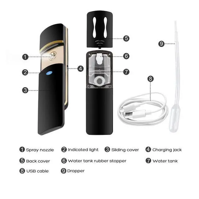 Alt view image 5 of 7 - Kingsmile Exquisite Face Mister, Portable Nano Mist Sprayer, Facial Mister, Cool Face Moisturizing, Handy Hydrating Nano Mister for Lash Extensions, Skin Hydration Refreshing, Easy to Use and Carry