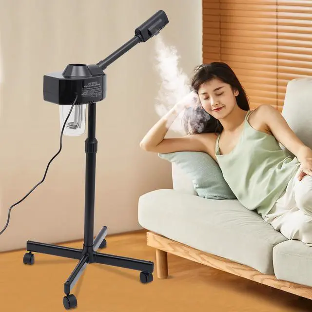 Alt view image 2 of 7 - Professional Facial Steamer Ozone Single-Tube Beauty Sprayer w/Rotatable Nozzle Esthetician Steamer for Salon Beauty and Spa Shop Black