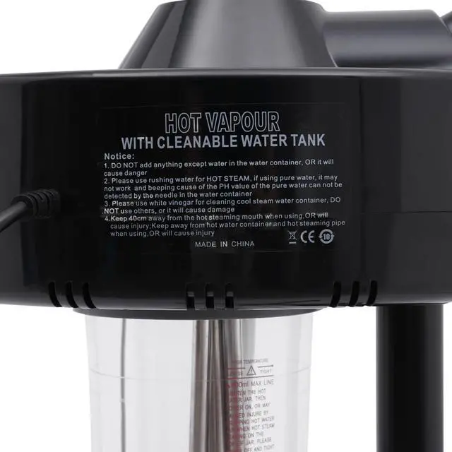 Alt view image 7 of 7 - Professional Facial Steamer Ozone Single-Tube Beauty Sprayer w/Rotatable Nozzle Esthetician Steamer for Salon Beauty and Spa Shop Black