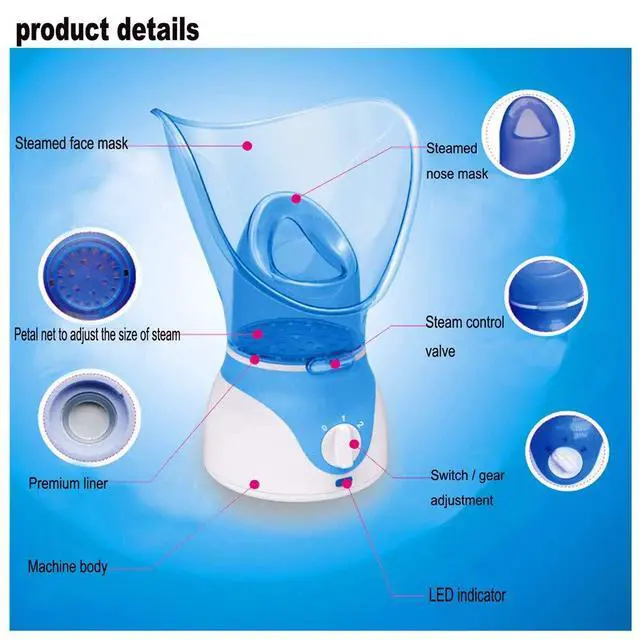 Alt view image 5 of 7 - Facial Steamer Professional Steam Inhaler Facial Sauna Spa for Face Mask Moisturizer - Sinus with Aromatherapy Diffuser Skin Care