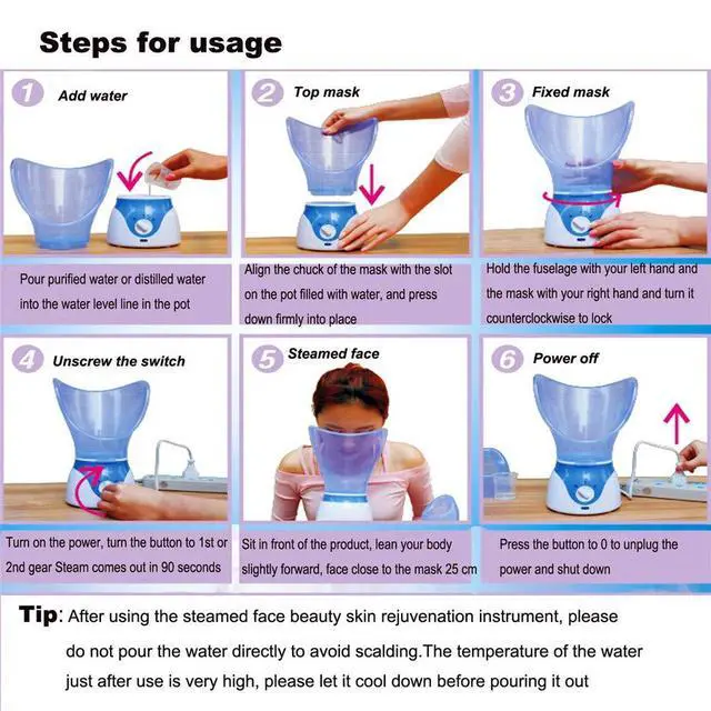Alt view image 7 of 7 - Facial Steamer Professional Steam Inhaler Facial Sauna Spa for Face Mask Moisturizer - Sinus with Aromatherapy Diffuser Skin Care
