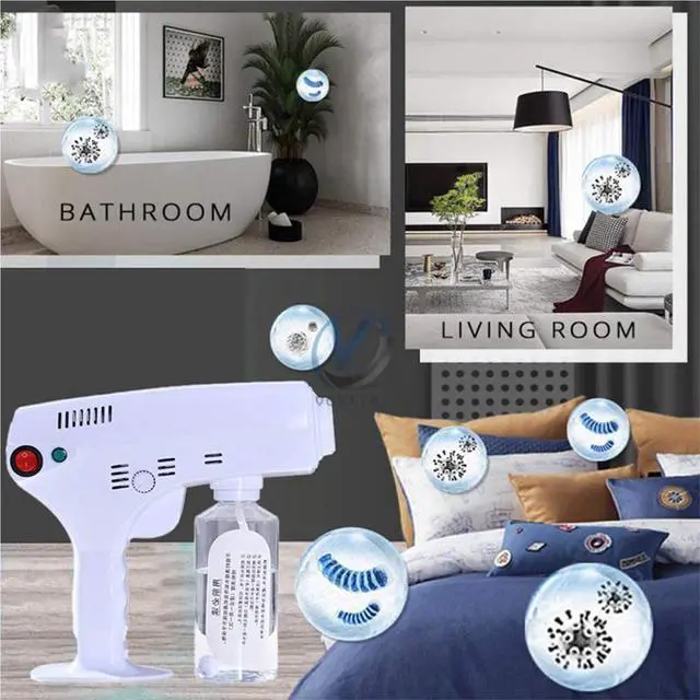 Alt view image 6 of 7 - Nano Hair Steamer Gun Hair Care Hydration Sprayer Hot Dyeing Care Blue Micro Mist Machine Spray Gun Hair Steamer Trigger
