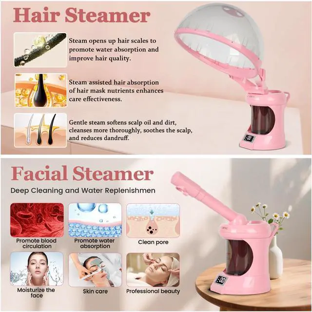 Alt view image 4 of 7 - 2 in 1 Hair Steamer, Hair Facial Steamer