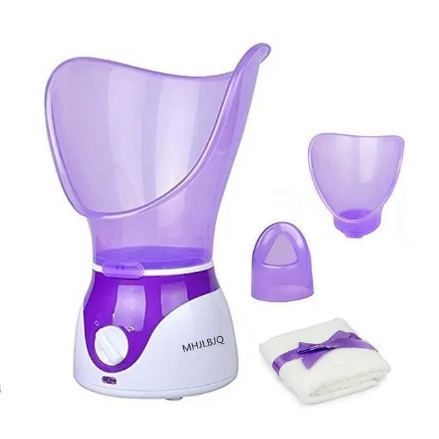 Alt view image 4 of 6 - Facial Steamer Professional Steam Inhaler Facial Sauna Spa for Face Mask Moisturizer - Sinus with Aromatherapy; Pores with Timer and Extract Blackheads, Diffuser Skin Care(Purple)