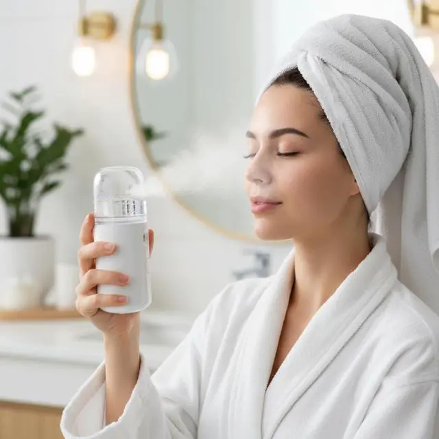 Alt view image 7 of 7 - 4 Pcs Nano Facial Mister Handy Nano Mist Sprayer 30ml Visual Water Tank Portable Face Steamer Mini USB Mister for Lash Extensions, Skin Care, Makeup(White, Black, Blue, Pink)