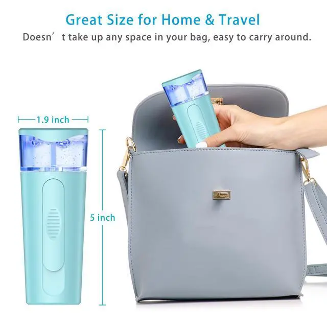 Alt view image 5 of 6 - Nano Face Mister, Facial Steamer, USB Rechargeable Cool Mist Sprayer, 40ml Visual Water Tank, Face Mist for Eyelash Extensions, Facial Deep Cleaning, Makeup (Blue)