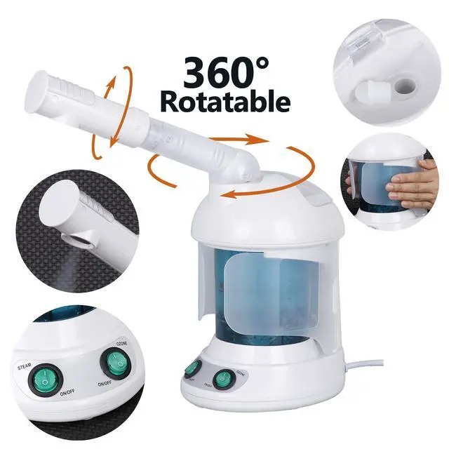 Alt view image 7 of 7 - Ionic Nano Mist 2 in 1 Hair Face Steamer, 360° Adjustable Steam Hood with Facial Sauna Attachment for Deep Moisturizing Hair Therapy and Skin Care at Home