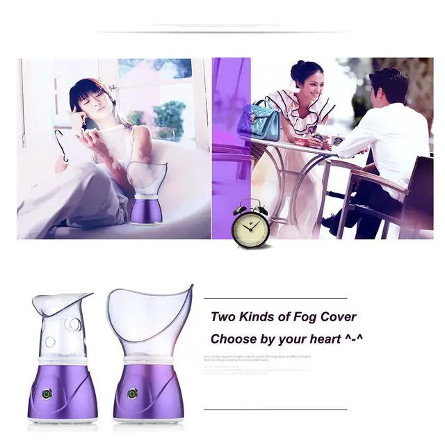 Alt view image 5 of 7 - Facial Steamer Professional Sinus Steam Inhaler Face Skin Moisturizer Facial Mask Sauna Spa Steamers with Aromatherapy Diffuser Humidifier Function (Purple)