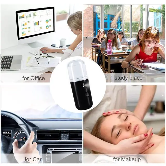 Alt view image 4 of 7 - 2Pack Facial Mister, Portable Face Mister, Cool Nano Mist Sprayer for Face Hydrating, Mini Handy Mister for Eyelash Extensions with 1oz Large Capacity Screwing Visual Water Tank Black/White