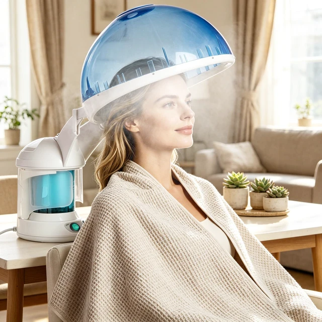 Alt view image 2 of 7 - Hair Steamer PRO 3 in 1 Multifunction Ozone Facial Steamer with Bonnet Hood Attachment, Hair Therapy & Face Steamer for Personal Care Use at Home or Salon