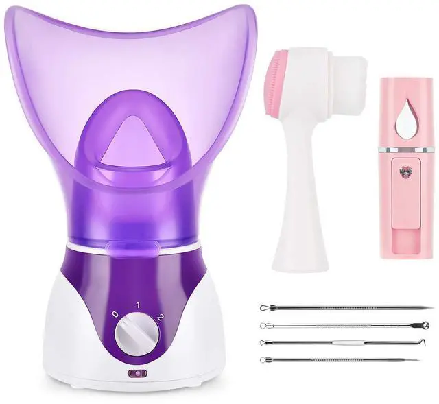 Main image of Facial Steamer for Face Nano Facial Mister Sprayer Set, Face Steamer for Facial Deep Cleaning, Portable Mini Face Steamer for Clogged Pore, Sinuses (Include Blackhead Remover Kit, Brush)