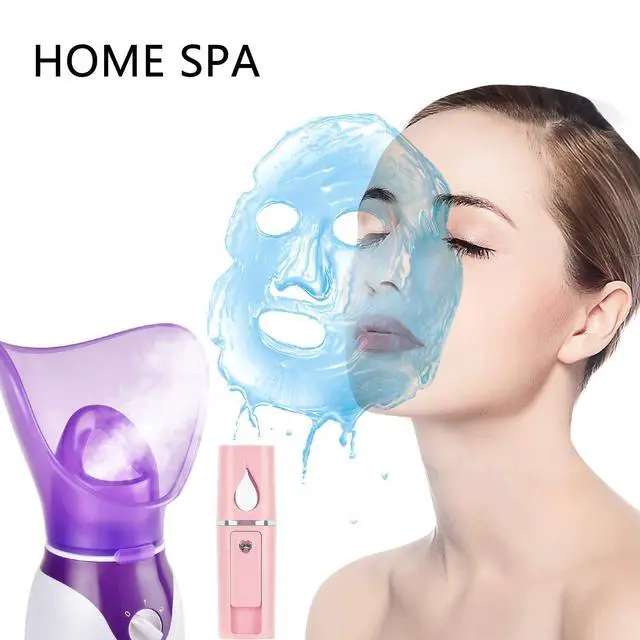 Alt view image 2 of 6 - Facial Steamer for Face Nano Facial Mister Sprayer Set, Face Steamer for Facial Deep Cleaning, Portable Mini Face Steamer for Clogged Pore, Sinuses (Include Blackhead Remover Kit, Brush)