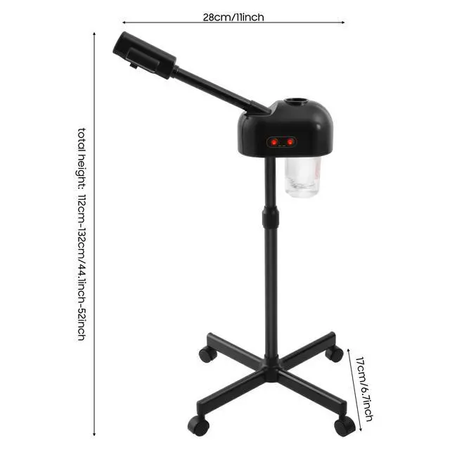 Alt view image 2 of 7 - Professional Facial Steamer, 800w 110v 2 in 1 Face Machine Ozone Face Steamer with 360° Swivel Wheels for Barber Stores Hospitals Beauty Salons