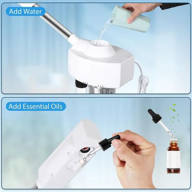 Alt view image 3 of 7 - Professional Facial Steamer, Hot Mist & Timer Function, Adjustable Height and Angle, Vaporizador Facial Professional Steamer On Wheels for Home Use & Spa Salon Skin Cleasning