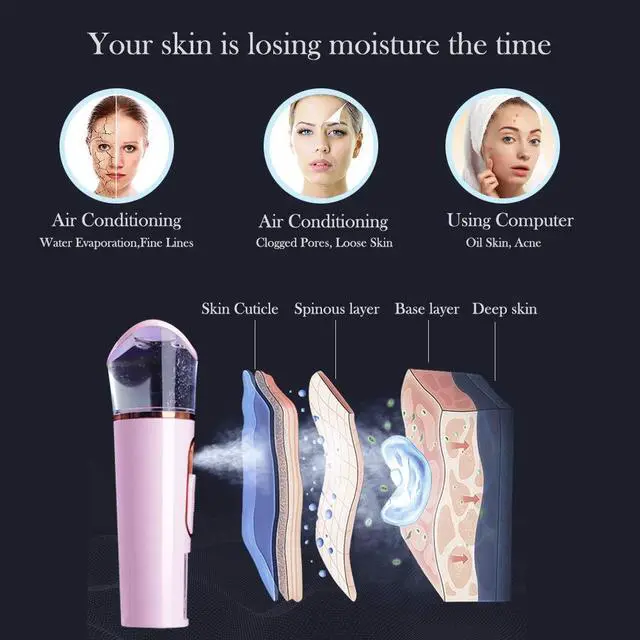 Alt view image 3 of 7 - Nano Facial Mister with Skin Analyzer Moisture Tester