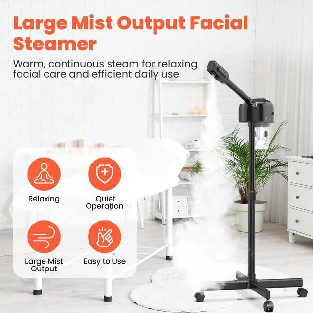 Alt view image 4 of 7 - Height Adjustable Professional Facial Steamer, Black