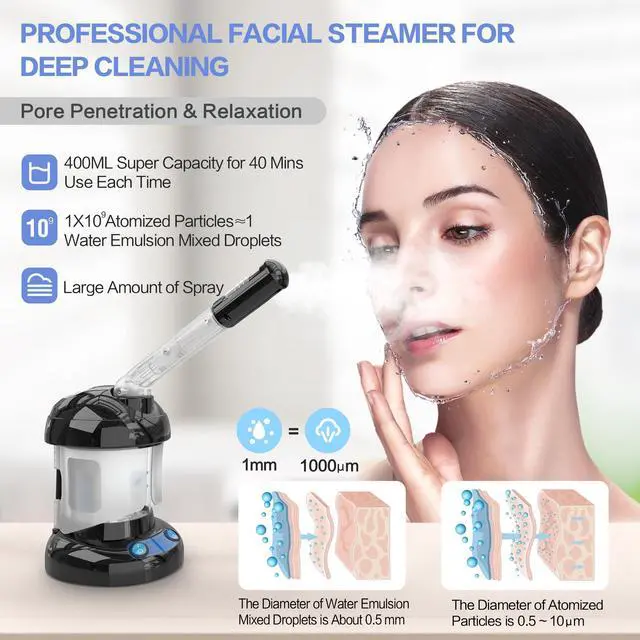 Alt view image 3 of 7 - Nano Ionic Facial Steamer for Deep Cleansing & Home Spa