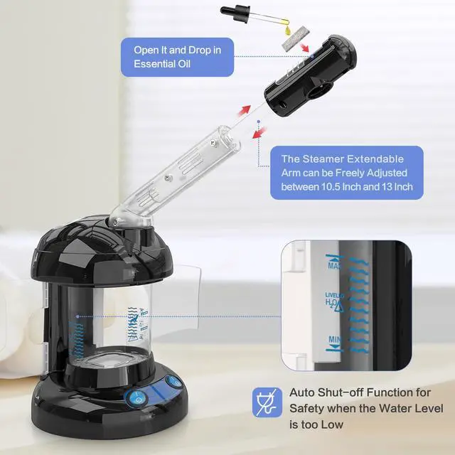 Alt view image 5 of 7 - Nano Ionic Facial Steamer for Deep Cleansing & Home Spa