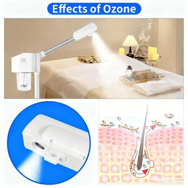 Alt view image 3 of 6 - Professional Facial Steamer, Ozone & Hot Mist Spray, Stand Face Steamer for Estheticians, Deep Cleansing & Hydration, SPA & Home