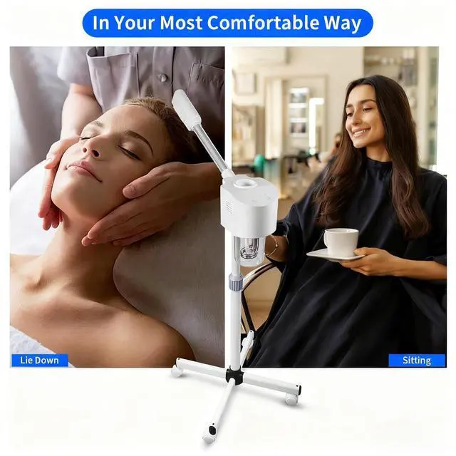 Alt view image 6 of 6 - Professional Facial Steamer, Ozone & Hot Mist Spray, Stand Face Steamer for Estheticians, Deep Cleansing & Hydration, SPA & Home