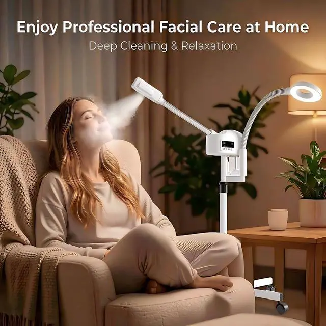 Alt view image 3 of 7 - Professional Facial Steamer with Magnifying Lamp for Estheticians.