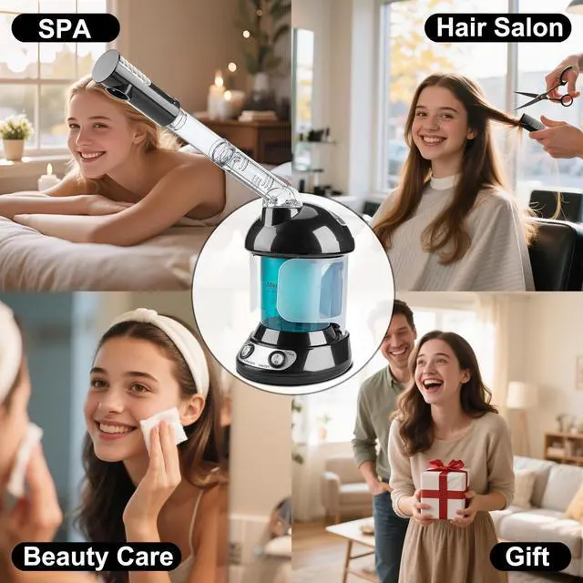 Alt view image 7 of 7 - 2 in 1 Hair & Facial Steamer with Ozone - Warm Mist for Home Spa