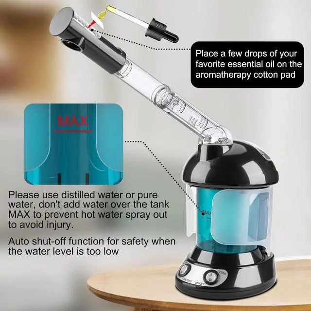 Alt view image 6 of 7 - 2 in 1 Hair & Facial Steamer with Ozone - Warm Mist for Home Spa