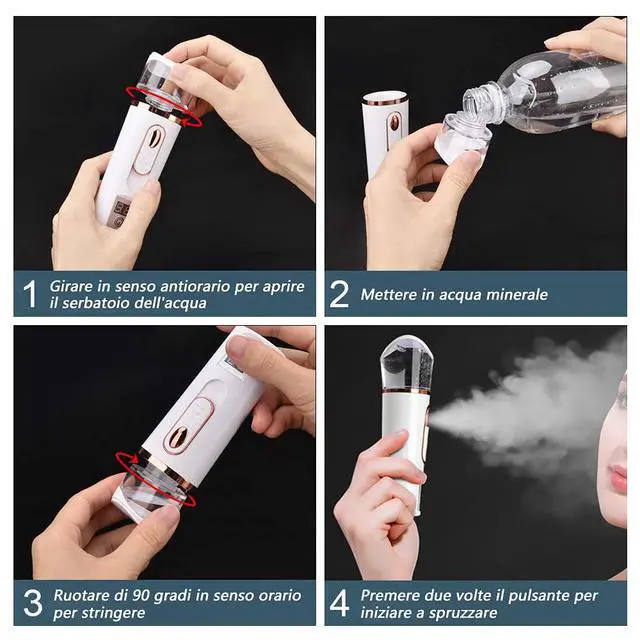 Alt view image 5 of 7 - Handy Nano Mist Sprayer with Skin Analyzer Moisture Tester
