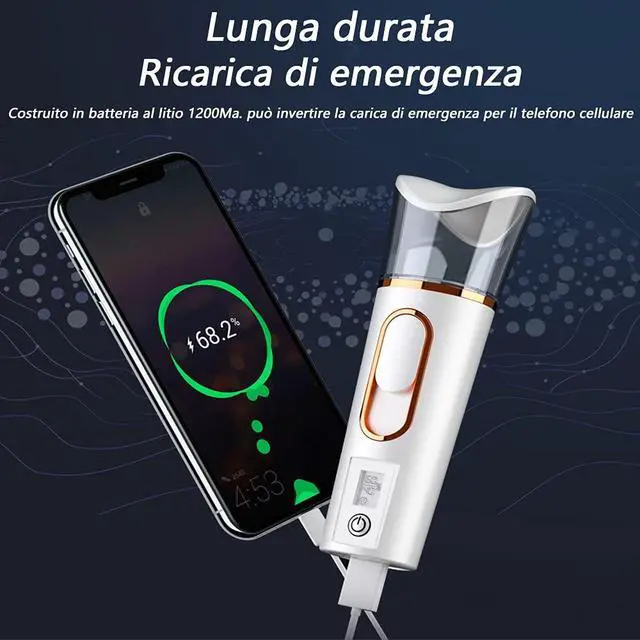 Alt view image 7 of 7 - Handy Nano Mist Sprayer with Skin Analyzer Moisture Tester