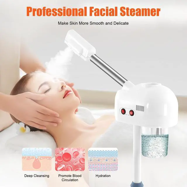 Alt view image 2 of 7 - Facial Steamers, Hot Ozone Face Steamer on Wheels for Facial, Professional Skin Care Equipment, Esthetician Steamer for Salon Beauty and Spa, Mist Face Steamer for Skin Care