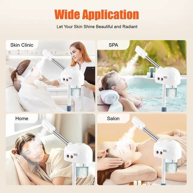 Alt view image 7 of 7 - Facial Steamers, Hot Ozone Face Steamer on Wheels for Facial, Professional Skin Care Equipment, Esthetician Steamer for Salon Beauty and Spa, Mist Face Steamer for Skin Care