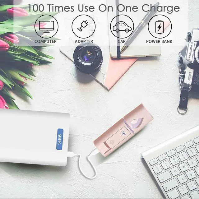Alt view image 5 of 6 - Nano Facial Steamer, Handy Mini Mister with Mirror, USB Rechargeable Mist Sprayer, Visual Water Tank Moisturizing&Hydrating for Face, Makeup, Skin Care, Eyelash Extensions-Pink