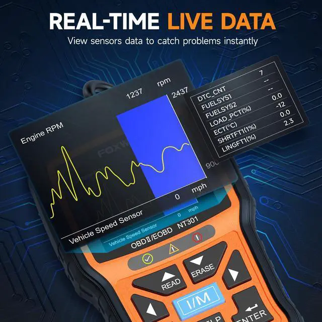 Alt view image 7 of 7 - NT301 OBD2 Scanner Live Data Professional Mechanic OBDII Diagnostic Code Reader Tool for Check Engine Light