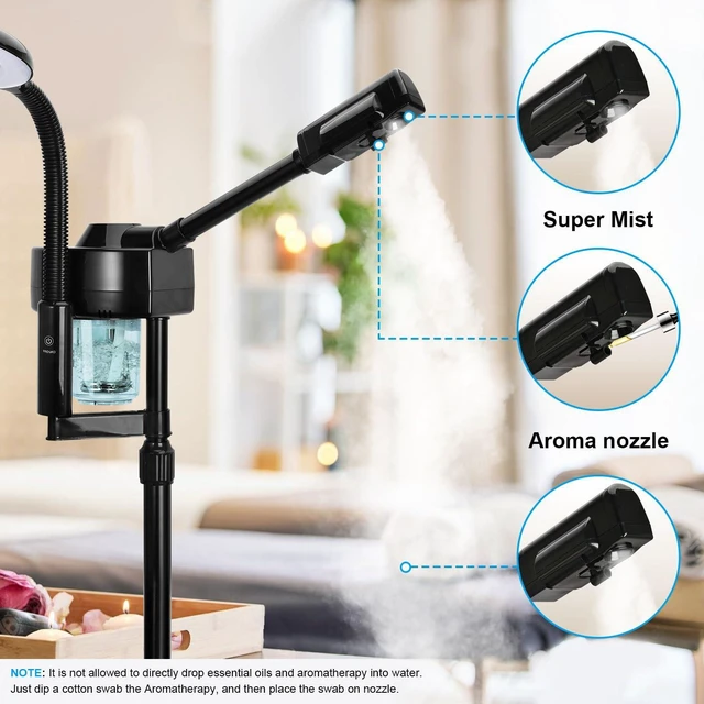 Alt view image 3 of 7 - 2 in 1 Facial Steamer Professional Ionic Face Steamer with 5X Magnifying Lamp&Adjustable Hot Mist Nozzle, Esthetician Facial Steamer Salon Spa Beauty Skin Care Equipment
