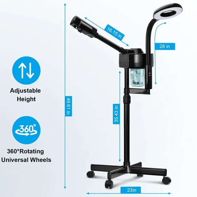 Alt view image 7 of 7 - 2 in 1 Facial Steamer Professional Ionic Face Steamer with 5X Magnifying Lamp&Adjustable Hot Mist Nozzle, Esthetician Facial Steamer Salon Spa Beauty Skin Care Equipment