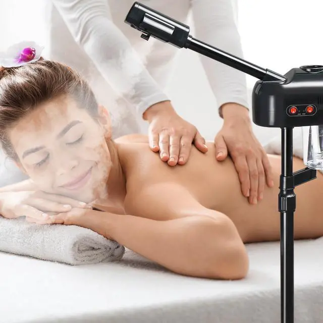 Alt view image 2 of 6 - Professional Facial Steamer On Wheels, 2 in 1 Facial Steamer with 3X Magnifying Lamp, Esthetician Steamer Face Spa Mist Steam for Home Beauty Salon, Personal Skin Care Deep Cleaning