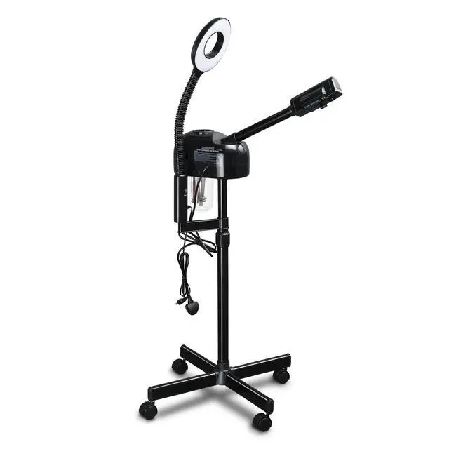 Alt view image 4 of 6 - Professional Facial Steamer On Wheels, 2 in 1 Facial Steamer with 3X Magnifying Lamp, Esthetician Steamer Face Spa Mist Steam for Home Beauty Salon, Personal Skin Care Deep Cleaning