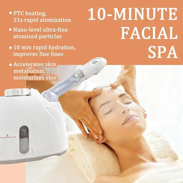 Alt view image 2 of 7 - Facial Steamer,Face Steamer,Nano Lonic Steamer for Face With 360° Rotating Arm,Face Steamer for Facial Deep Cleaning,Portable Facial Steamers Professional-Facial Spa for Personal Care at Home or Salon
