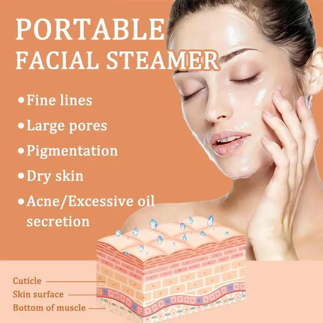 Alt view image 3 of 7 - Facial Steamer,Face Steamer,Nano Lonic Steamer for Face With 360° Rotating Arm,Face Steamer for Facial Deep Cleaning,Portable Facial Steamers Professional-Facial Spa for Personal Care at Home or Salon