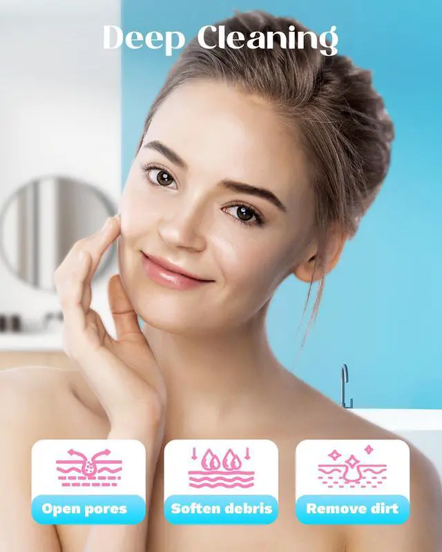 Alt view image 3 of 7 - Facial Steamer,Warm Mist Face Steamer with 360° Rotatable Sprayer Nozzle for Deep Cleaning Unclogs Pores,Portable Face Humidifier Skin Care for Home Facial SPA Sauna Salon