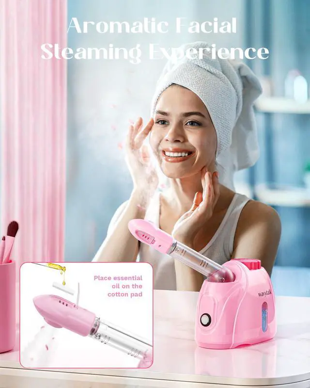 Alt view image 4 of 7 - Facial Steamer,Warm Mist Face Steamer with 360° Rotatable Sprayer Nozzle for Deep Cleaning Unclogs Pores,Portable Face Humidifier Skin Care for Home Facial SPA Sauna Salon