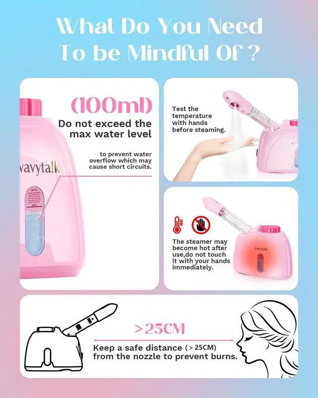 Alt view image 6 of 7 - Facial Steamer,Warm Mist Face Steamer with 360° Rotatable Sprayer Nozzle for Deep Cleaning Unclogs Pores,Portable Face Humidifier Skin Care for Home Facial SPA Sauna Salon