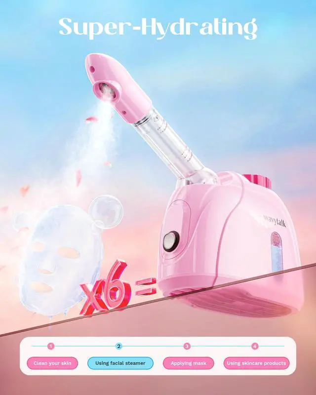 Alt view image 7 of 7 - Facial Steamer,Warm Mist Face Steamer with 360° Rotatable Sprayer Nozzle for Deep Cleaning Unclogs Pores,Portable Face Humidifier Skin Care for Home Facial SPA Sauna Salon