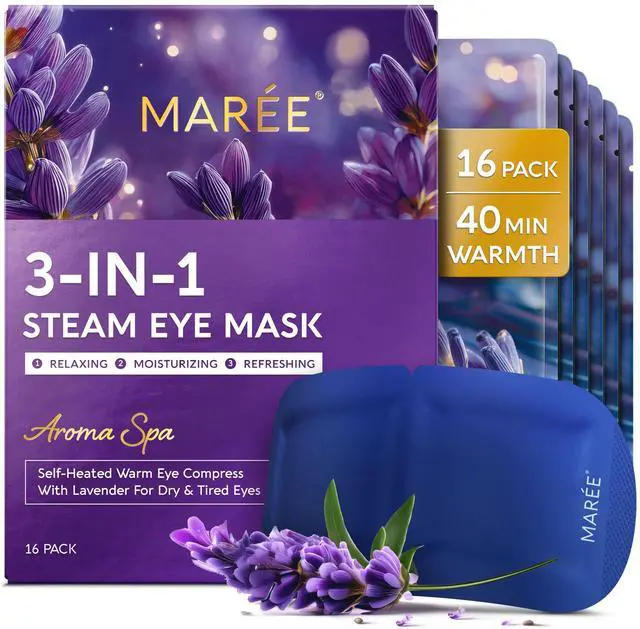 Main image of Heated Eye Masks for Dry Eyes Relief Disposable Self-Heating Steam Eye Mask with Lavender Warm Moist Heat Eye Compress for Dry, Tired & Irritated Eyes, Eye Strain