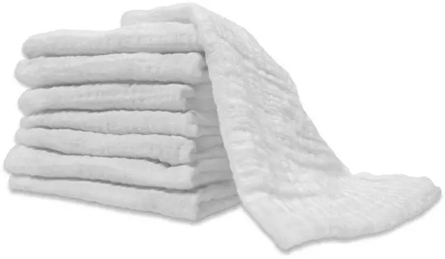 Main image of Muslin Facial Cloths for Professional or Home Use. Super Soft 100% Cotton Muslin Weave. Perfect for Applying, Covering and Removing Facial Moisturizers and Creams - 8 Pack