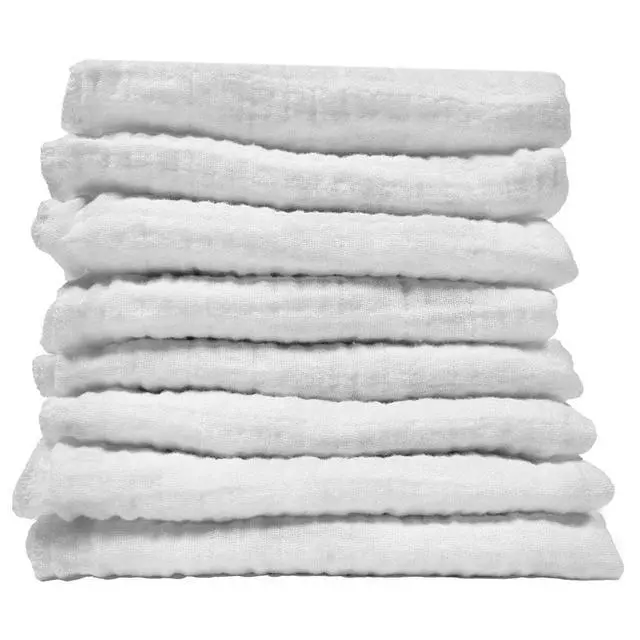 Alt view image 2 of 7 - Muslin Facial Cloths for Professional or Home Use. Super Soft 100% Cotton Muslin Weave. Perfect for Applying, Covering and Removing Facial Moisturizers and Creams - 8 Pack